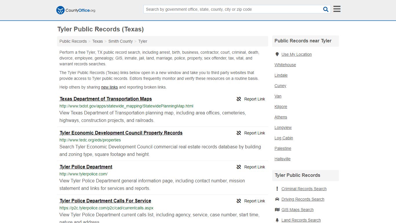 Tyler Public Records (Texas) - County Office